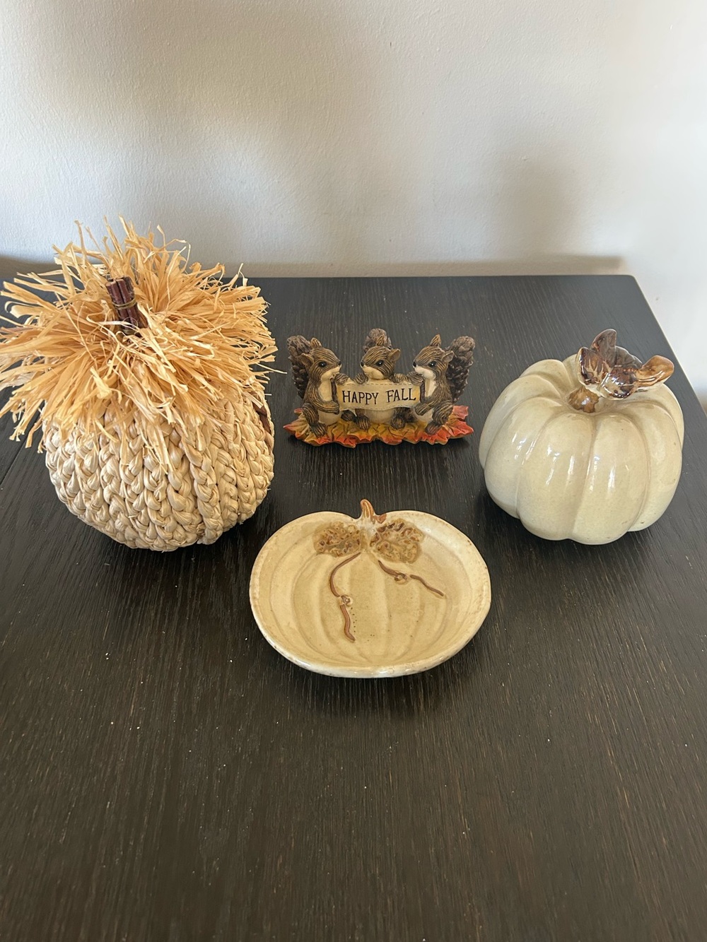 Autumn Pumpkin Decor Set - Neutral Cream & Tan